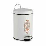 Papirkurv med pedal Berilo Art Nouveau Hvid Bronze Stl Plastik 3 L (6 enheder) #5