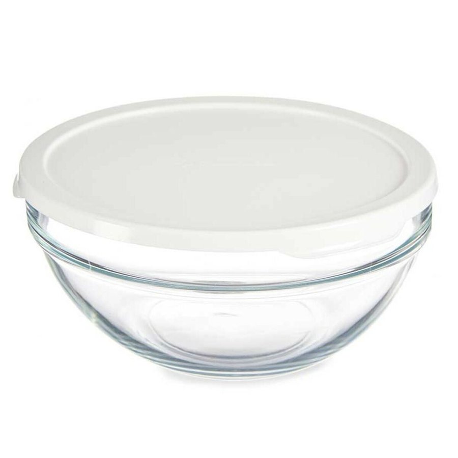 Rund madkasse med lg Pasabahce Chefs Hvid 1,7 L 21 x 9 x 21 cm (4 enheder) #4