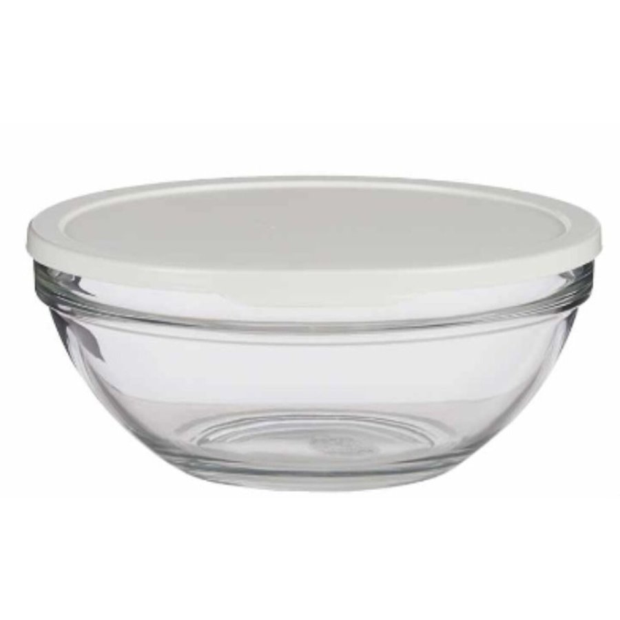 Rund madkasse med lg Pasabahce Chefs Hvid 2,5 L 23,7 x 10,1 x 23,7 cm (4 enheder) #4