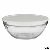 Rund madkasse med lg Pasabahce Chefs Hvid 2,5 L 23,7 x 10,1 x 23,7 cm (4 enheder) #1