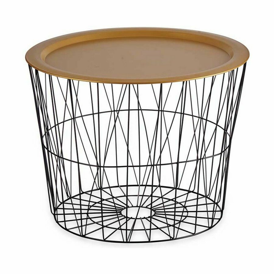 Sofabord Sort Gylden Metal 62 x 45,5 x 62 cm (4 enheder) #2