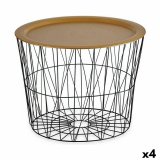Sofabord Sort Gylden Metal 62 x 45,5 x 62 cm (4 enheder) #1