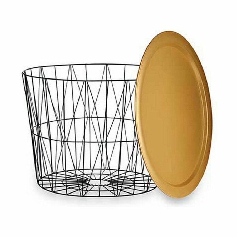 Sofabord Sort Gylden Metal 62 x 45,5 x 62 cm (4 enheder) #3