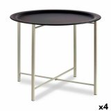 Sofabord Hvid Sort Metal 62 x 48,5 x 62 cm (4 enheder) #1