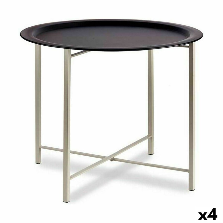 Sofabord Hvid Sort Metal 62 x 48,5 x 62 cm (4 enheder) #1
