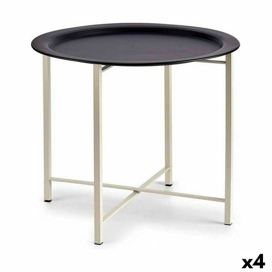 Sofabord Hvid Sort Metal 52 x 44 x 52 cm (4 enheder) #1