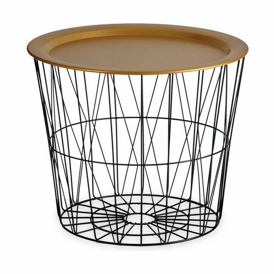 Sofabord Sort Gylden Metal 52 x 40 x 52 cm (4 enheder) #2