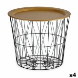 Sofabord Sort Gylden Metal 52 x 40 x 52 cm (4 enheder) #1