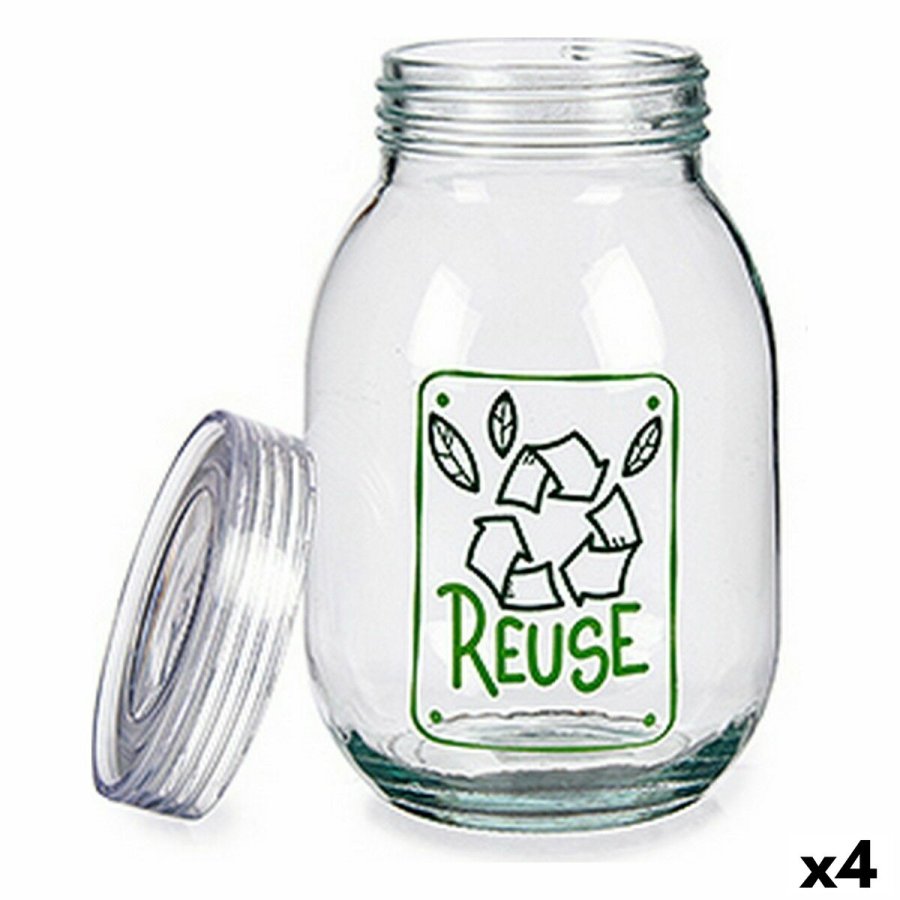 Blik Vivalto Reuse Gennemsigtig 1,8 L Glas (4 enheder) #1