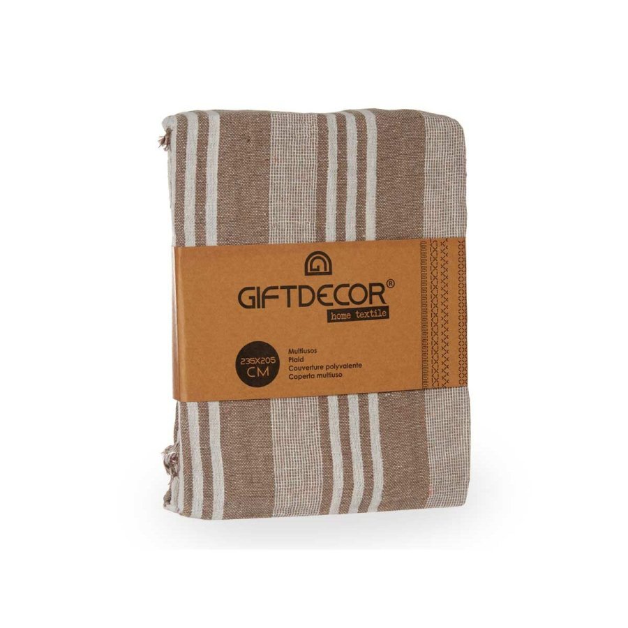 Multifunktionelt tppe Striber 235 x 205 cm Hvid Beige (8 enheder) #3