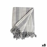 Multifunktionelt tppe Striber 235 x 205 cm Hvid Gr (8 enheder) #1