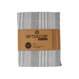Multifunktionelt tppe Striber 235 x 205 cm Hvid Gr (8 enheder) #4