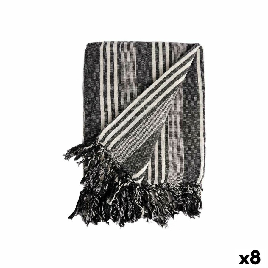 Multifunktionelt tppe Striber 235 x 205 cm Hvid Gr (8 enheder) #1