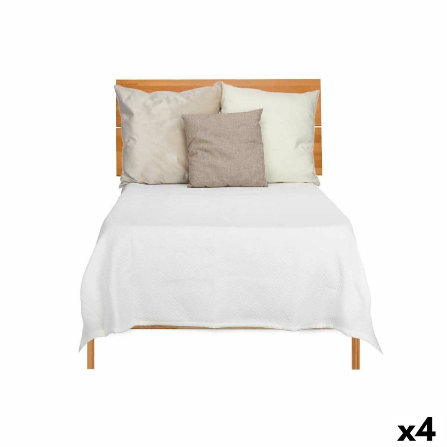 Sengetppe (vattppe) 180 x 260 cm Geometri Hvid (4 enheder) #1