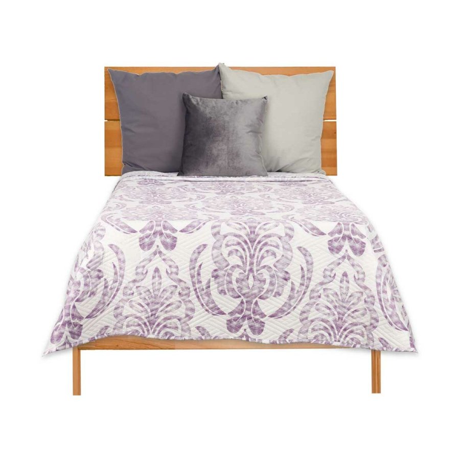 Sengetppe med to sider 180 x 260 cm Hvid Lilla (6 enheder) #5