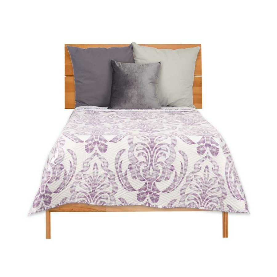 Sengetppe med to sider 240 x 260 cm Hvid Lilla (6 enheder) #5