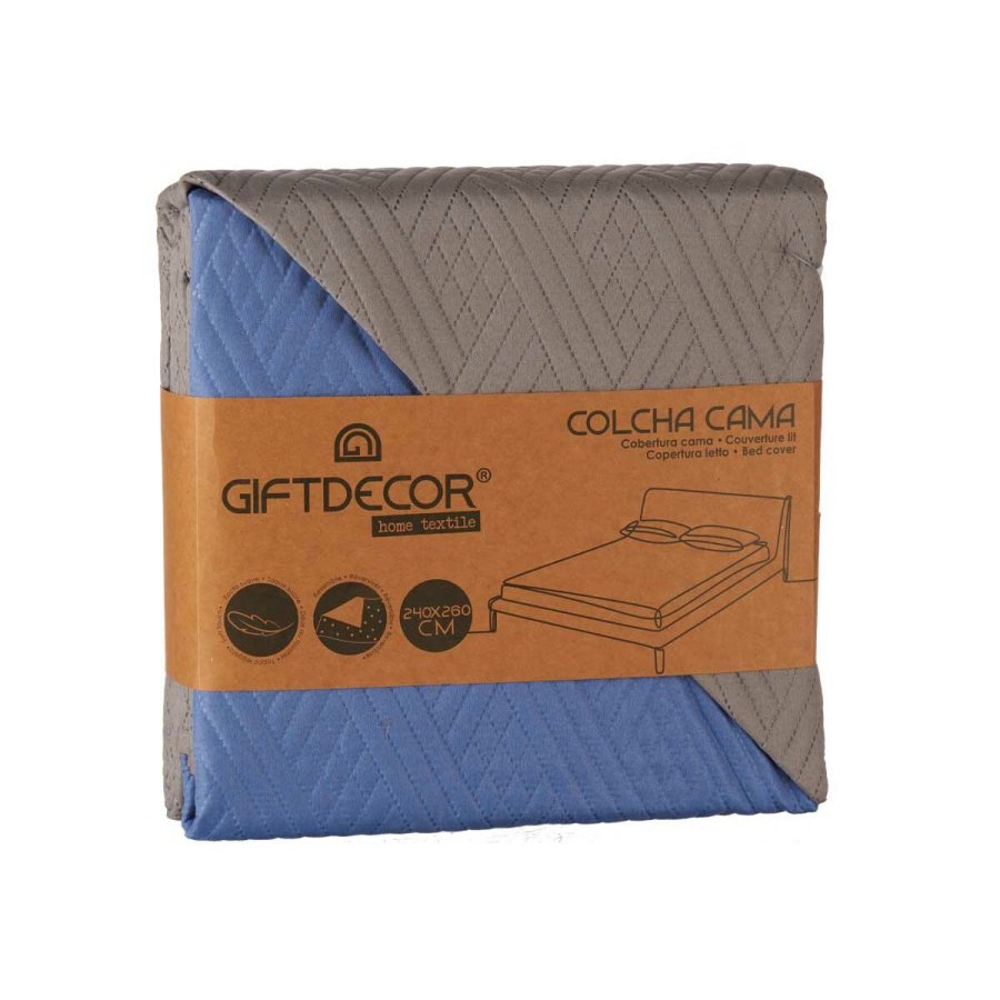 Sengetppe med to sider 240 x 260 cm Bl Gr (6 enheder) #9