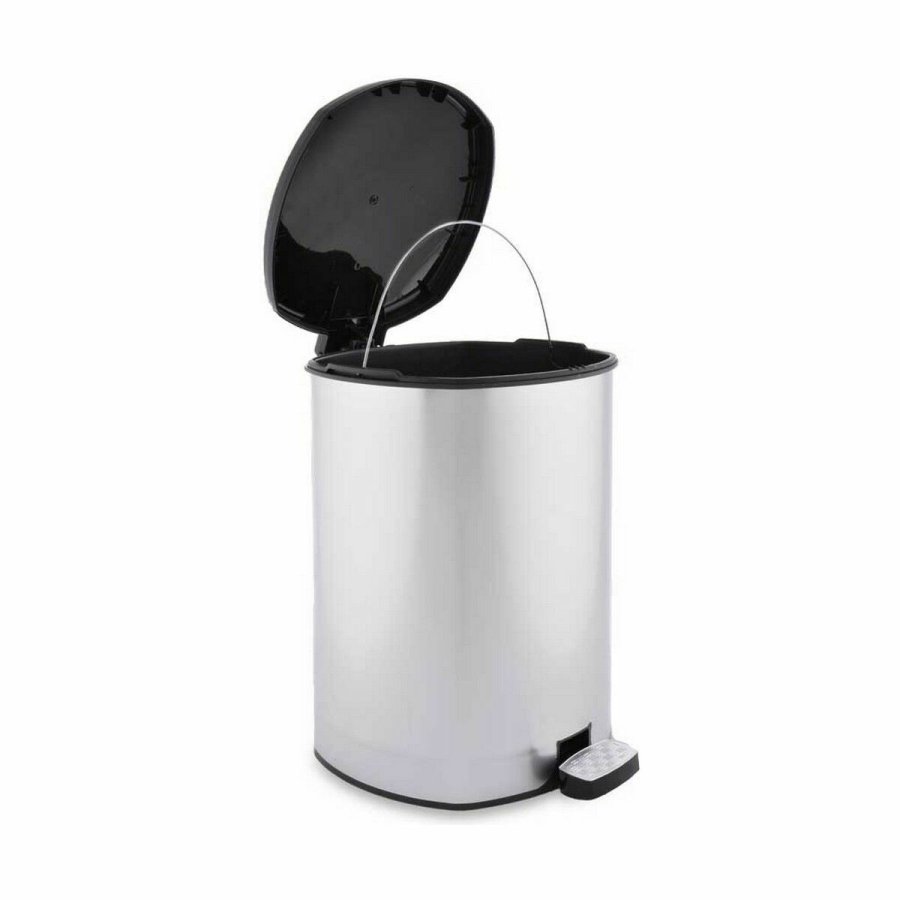 Papirkurv med pedal Berilo D002-1 Slvfarvet Plastik 20 L (4 enheder) #9