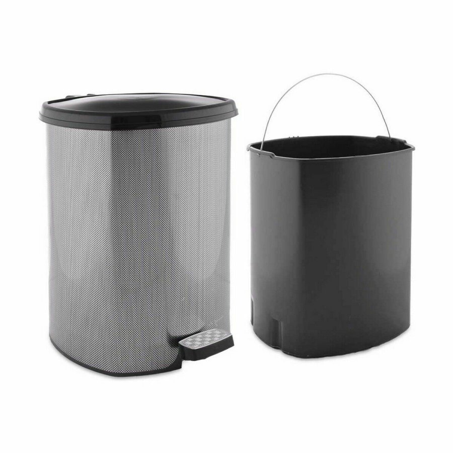 Papirkurv med pedal Berilo D002-2 Mrkegr Plastik 20 L (4 enheder) #5