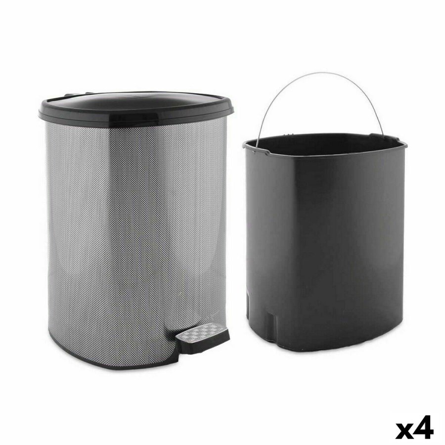 Papirkurv med pedal Berilo D002-2 Mrkegr Plastik 20 L (4 enheder) #1