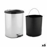 Papirkurv med pedal Berilo D003-1 Slvfarvet Plastik 11 L (6 enheder) #1