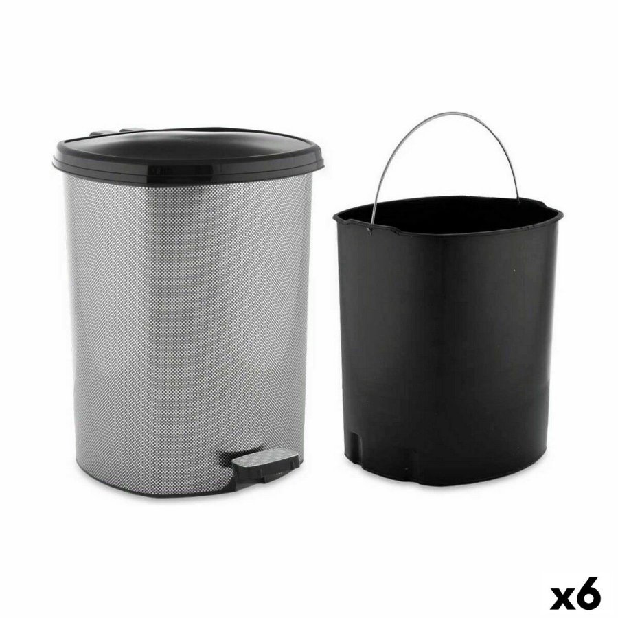 Papirkurv med pedal Berilo D-003-2 Mrkegr Plastik 11 L (6 enheder) #1