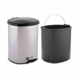 Papirkurv med pedal Berilo D004-1 Slvfarvet Plastik 6 L (6 enheder) #5