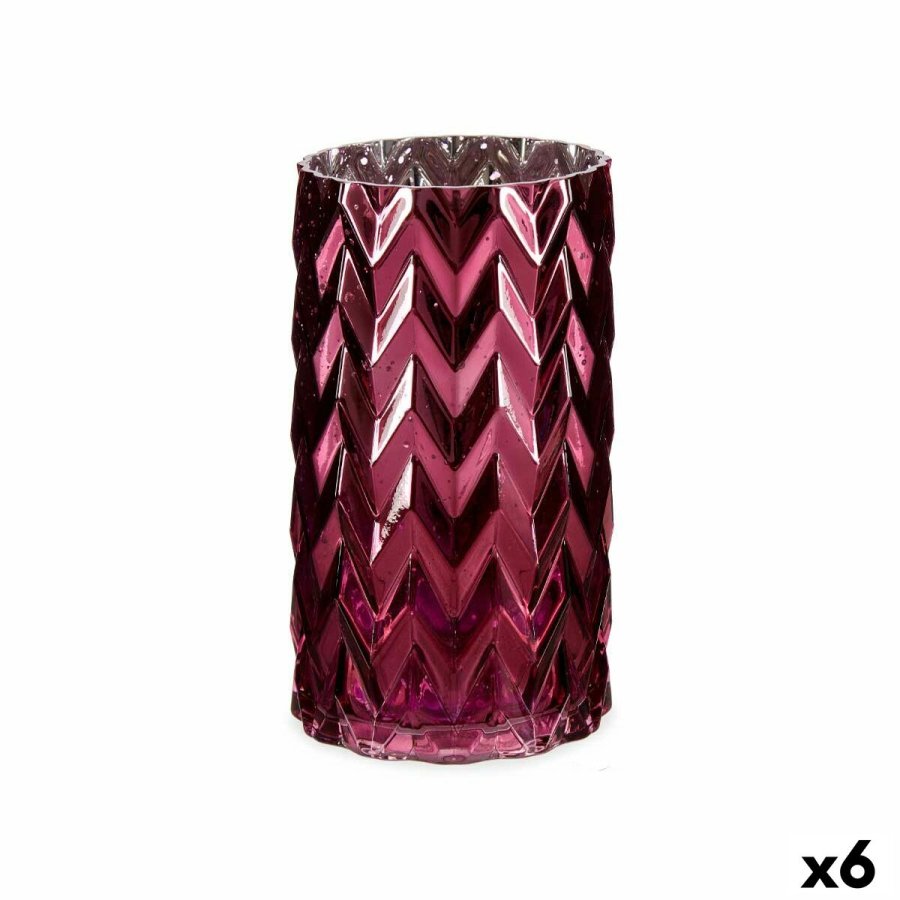 Vase Gift Decor V1220MMS-5 V1220MMS-5 Pink Krystal re (af hvede) Kobberstik 11,3 x 19,5 x 11,3 cm (6 enheder) #1
