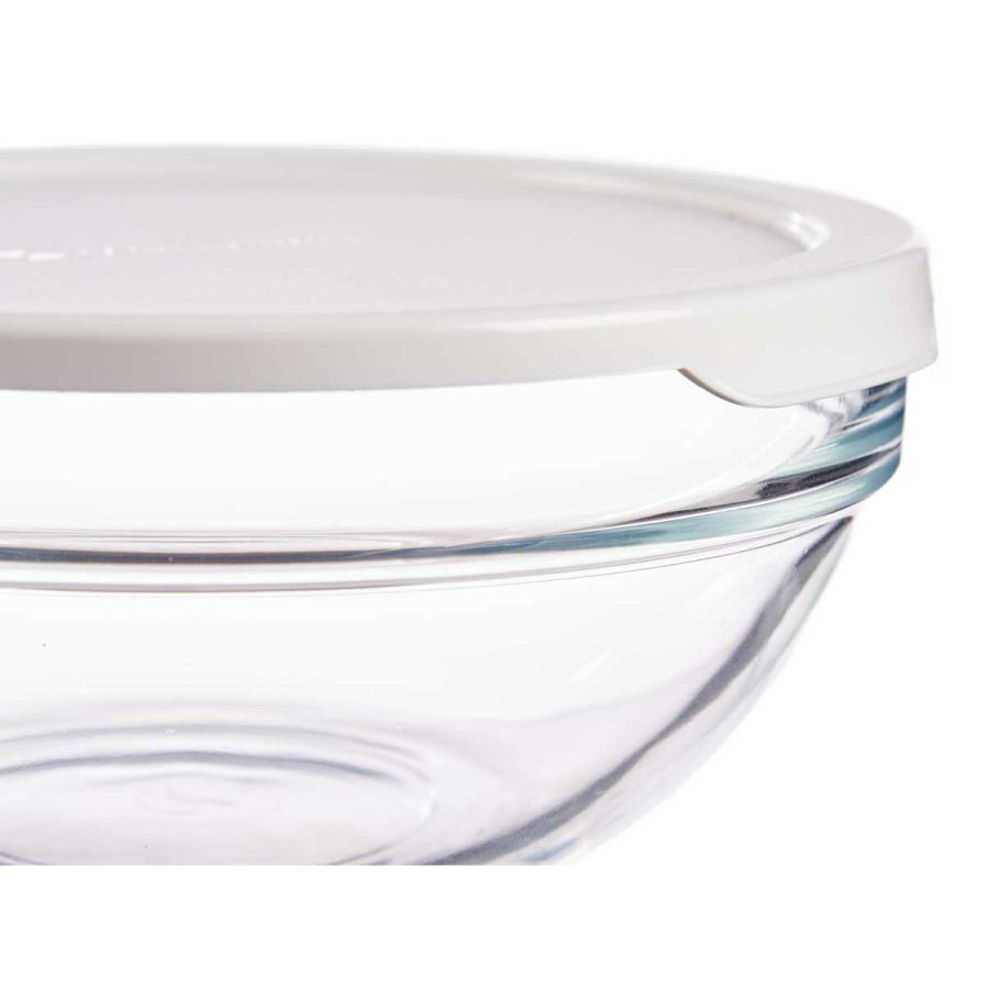 Rund madkasse med lg Pasabahce Chefs Hvid 595 ml 14 x 6,3 x 14 cm (6 enheder) #7