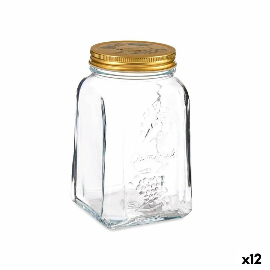 Beholder Pasabahce Homemade Gennemsigtig Gylden 1 L (12 enheder) #1