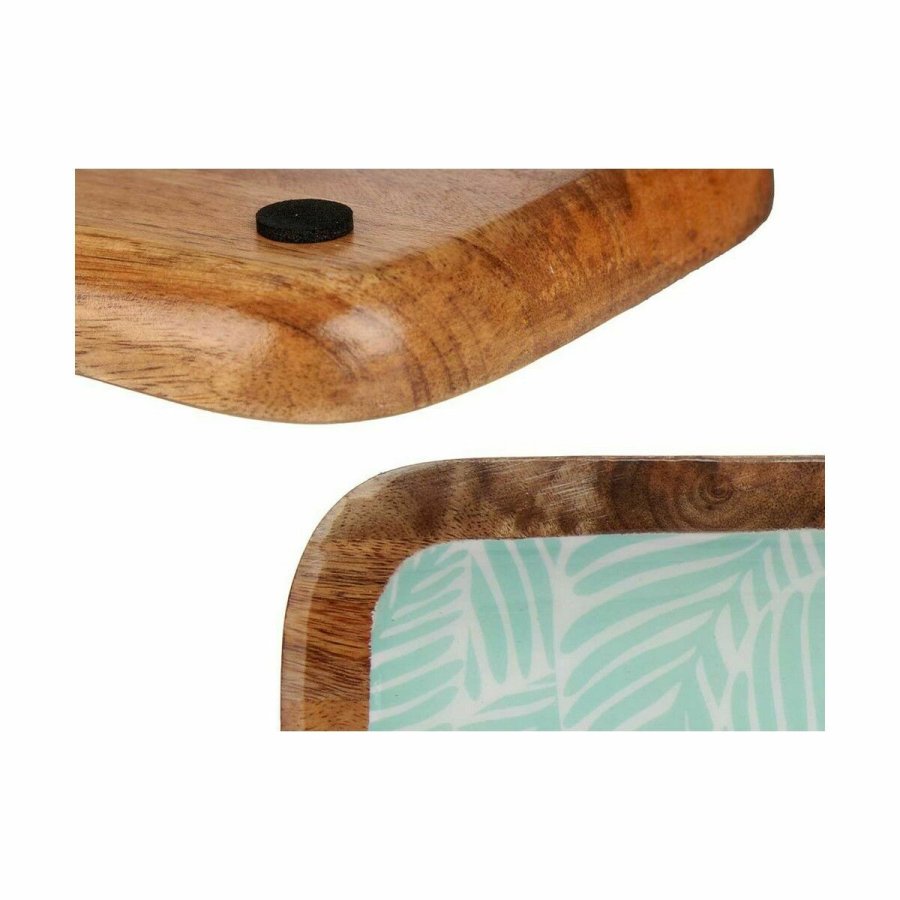 Borddekoration Gift Decor GMC-147-2370-3 Hvid Brun Grn Polyester Harpiks Mangotr 45 x 15 cm 15,2 x 2,54 x 45,7 cm Blad af en p #4