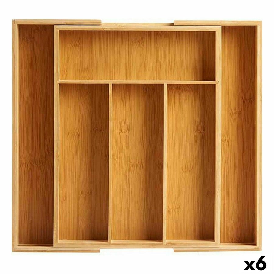 Bestikholder Kinvara JWKW-3714/1 Brun Bambus Tilpasseligt rum Forlngbar (6 enheder) #1