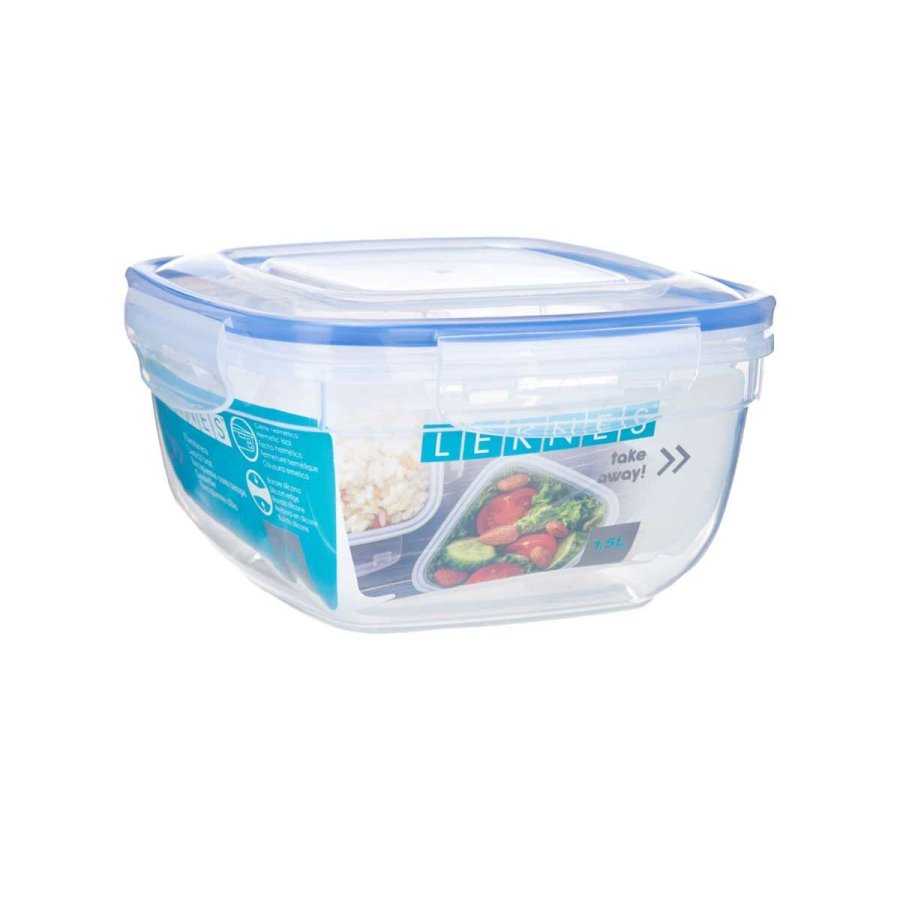 Hermetisk madkasse Leknes 30104 Gennemsigtig polypropylen Firkantet 1,5 L 17 x 10 x 17 cm (12 enheder) #3