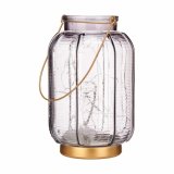 LED-lanterne Gift Decor L1422MSH-S L1422MSH-S Gr Gylden Glas Striber 14 x 22 x 14 cm 13,5 x 22 x 13,5 cm (6 enheder) #2