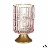 LED-lanterne Gift Decor L1118BMMS-C L1118BMMS-C Pink Gylden Glas 10,7 x 18 x 10,7 cm (6 enheder) #1