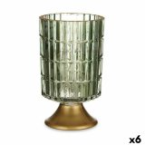 LED-lanterne Gift Decor L1118BMMS-V L1118BMMS-V Grn Gylden Glas 10,7 x 18 x 10,7 cm (6 enheder) #1