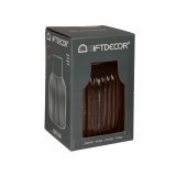 Vase Gift Decor V1218IP-C V1218IP-C Pink Gylden Glas Striber 12 x 18 x 12 cm (6 enheder) #3