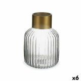 Vase Gift Decor V1522IP-T V1522IP-T Gennemsigtig Gylden Glas 14,5 x 22 x 14,5 cm (6 enheder) #1