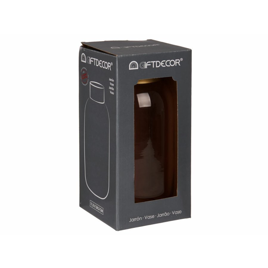 Vase Gift Decor V1224IP-C V1224IP-C Pink Gylden Glas 11,5 x 24 x 11,5 cm (6 enheder) #3