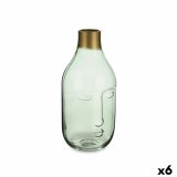 Vase Gift Decor VGY1125S-G VGY1125S-G Grn Glas Ansigt 11 x 24,5 x 12 cm (6 enheder) #1