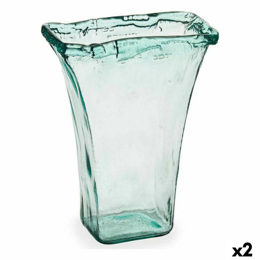 Vase Gift Decor A35435 A35435 Gennemsigtig Krystal Genbrugsglas 27 x 34,5 x 14 cm (2 enheder) #1