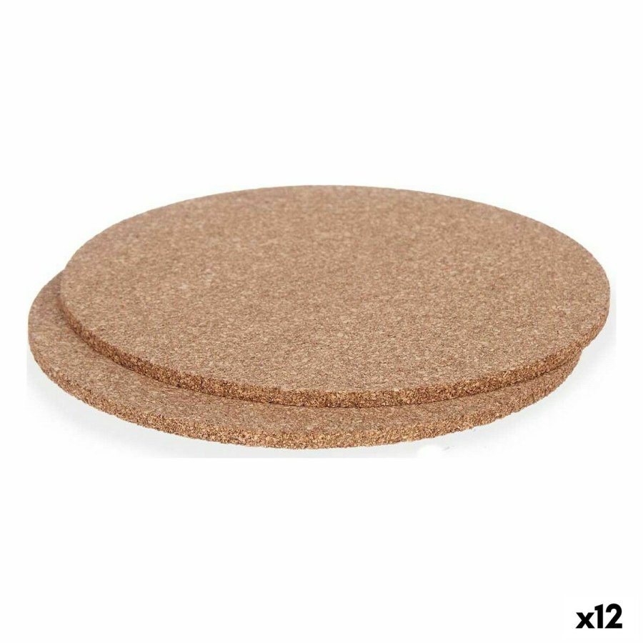 Bordskner-st Kinvara KT166139R Natur Kork 18 x 0,5 x 18 cm Dkkeserviet (12 enheder) #1