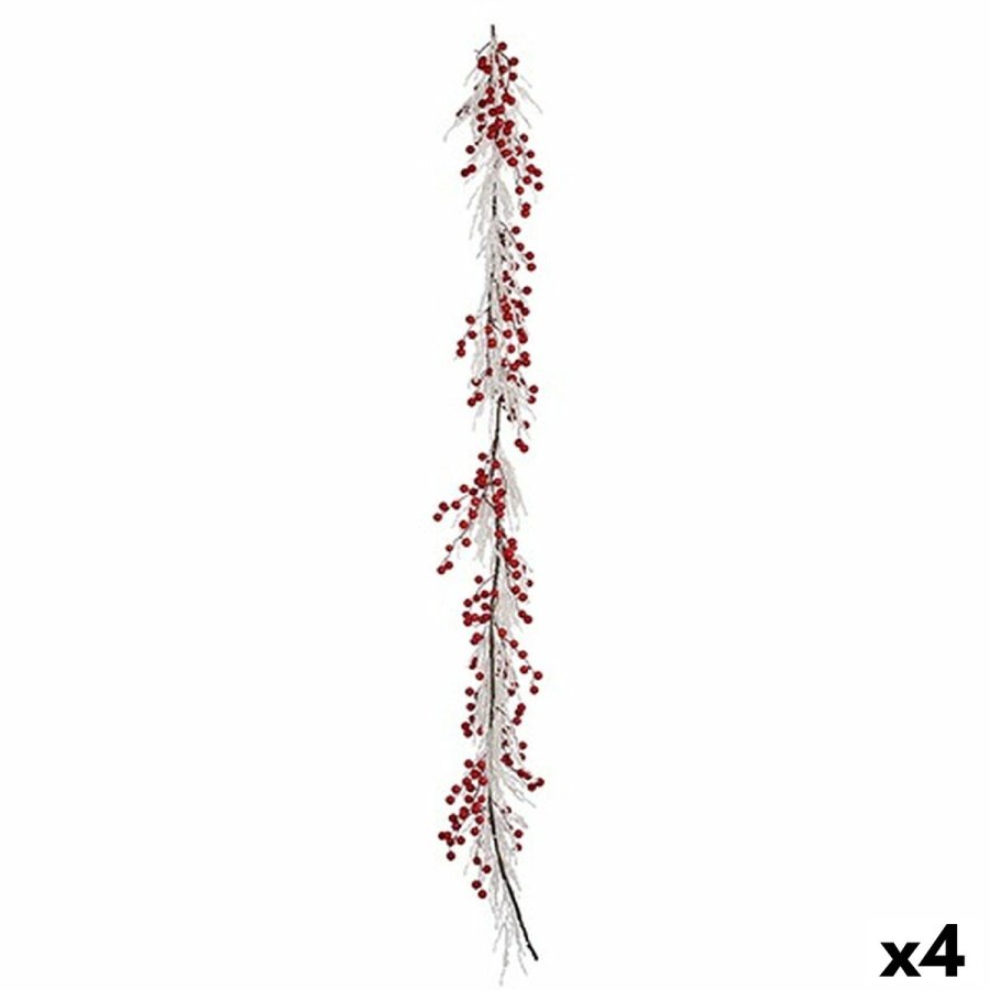 Juleguirlande Krist+ K1912687 Hvid Rd Plastik 180 x 14 cm Gren (4 enheder) #1