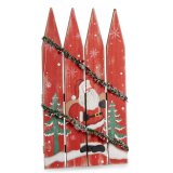 Hngende dekoration Skilt Julemanden LED Lys Rd Plastik Tr MDF 34,7 x 4 x 60 cm (6 enheder) #5
