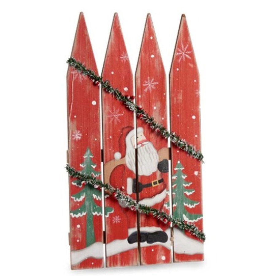 Hngende dekoration Skilt Julemanden LED Lys Rd Plastik Tr MDF 34,7 x 4 x 60 cm (6 enheder) #5