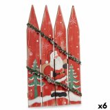 Hngende dekoration Skilt Julemanden LED Lys Rd Plastik Tr MDF 34,7 x 4 x 60 cm (6 enheder) #1