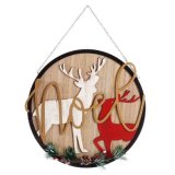Hngende dekoration Skilt Julerensdyr Natur Tr MDF 29 x 1 x 29 cm (6 enheder) #5
