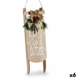 Hngende dekoration Skilt Klk Beige Tr MDF 20 x 5 x 69 cm (6 enheder) #1