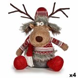 Dekorativ figur Krist+ FG31-9590A Hvid Brun Rd Gr Hjort 17 x 30 x 27 cm (4 enheder) #1