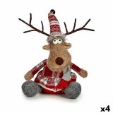 Dekorativ figur Krist+ FG31-9590B Hvid Brun Rd Gr Hjort 16 x 30 x 30 cm (4 enheder) #1